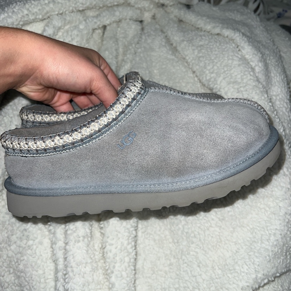 Light blue Ugg Tasman slippers